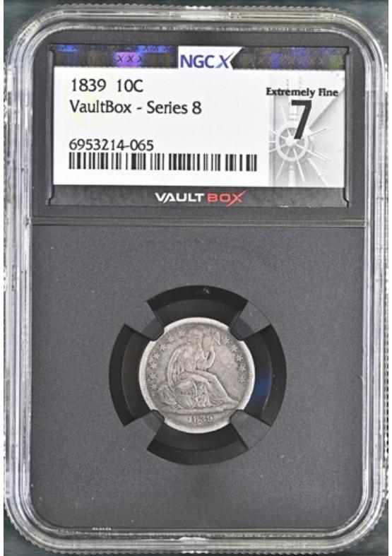 1839 10C NGCX EXTREMELY FINE 7 Series 8 Front
