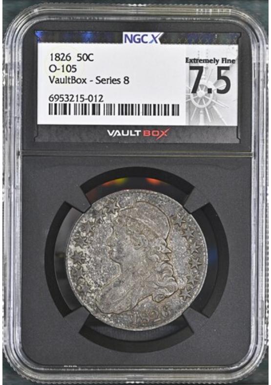 1826 O-105 50C NGCX EXTREMELY FINE 7.5 Series 8 Front