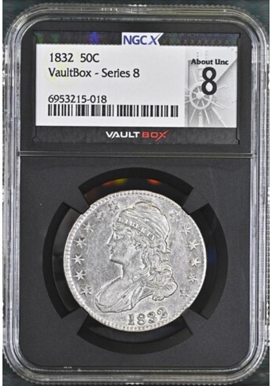 1832 50C NGCX ABOUT UNCIRCULATED 8 Series 8 Front