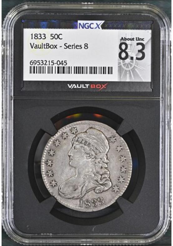 1833 50C NGCX ABOUT UNCIRCULATED 8.3 Series 8 Front