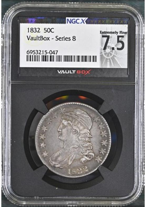 1832 50C NGCX EXTREMELY FINE 7.5 Series 8 Front