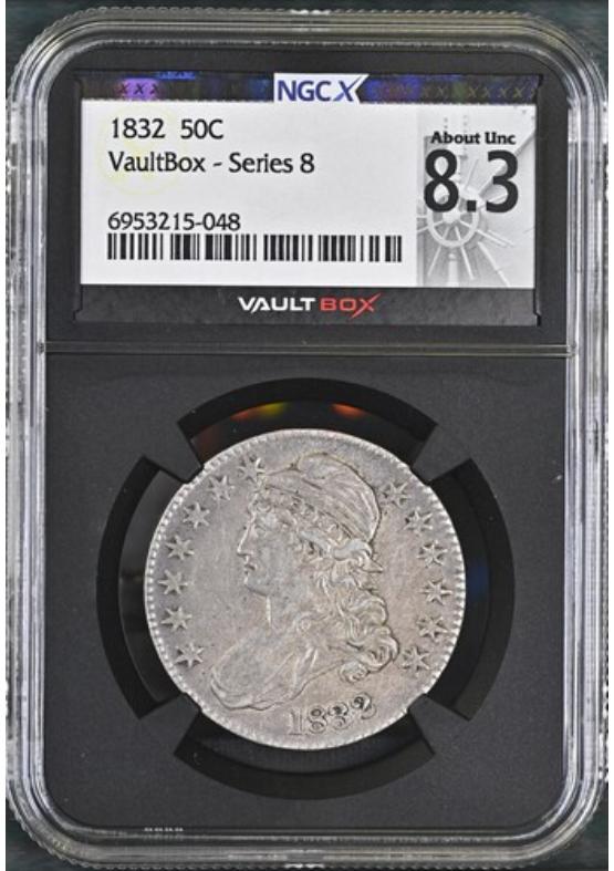 1832 50C NGCX ABOUT UNCIRCULATED 8.3 Series 8 Front