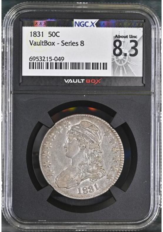 1831 50C NGCX ABOUT UNCIRCULATED 8.3 Series 8 Front