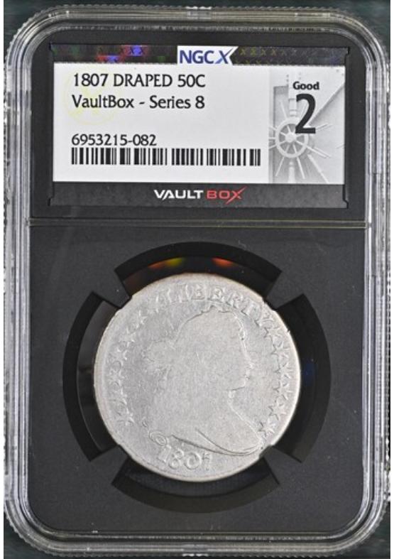 1807 DRAPED 50C NGCX GOOD 2 Series 8 Front