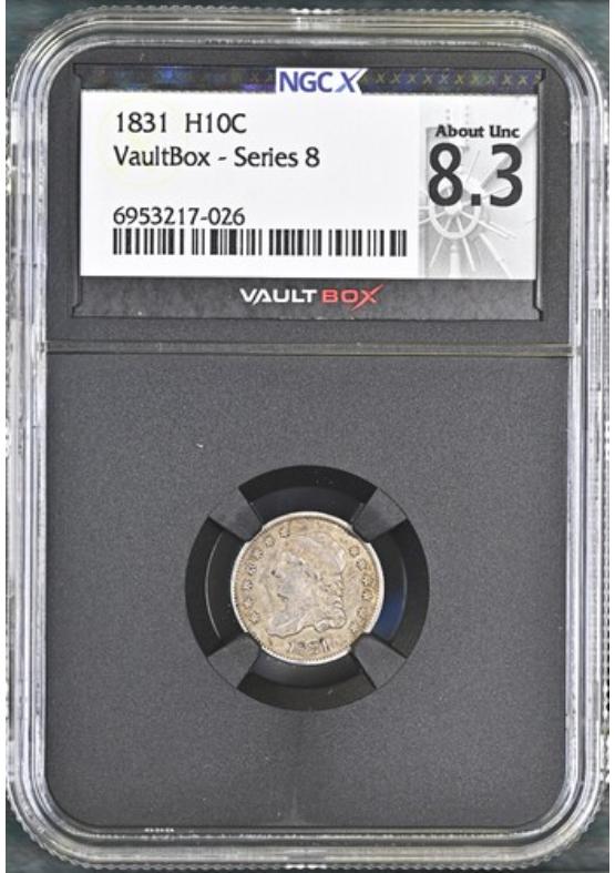 1831 H10C NGCX ABOUT UNCIRCULATED 8.3 Series 8 Front