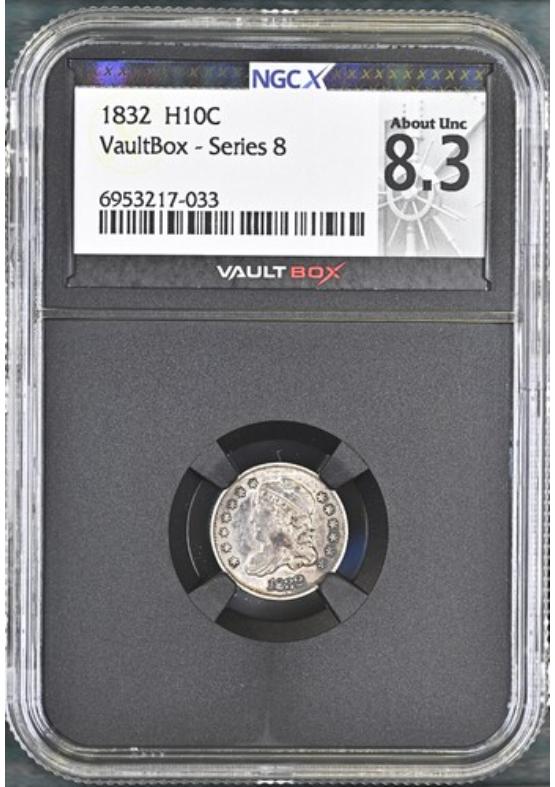 1832 H10C NGCX ABOUT UNCIRCULATED 8.3 Series 8 Front