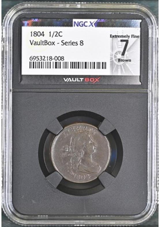 1804 1/2C NGCX EXTREMELY FINE 7 BROWN Series 8 Front