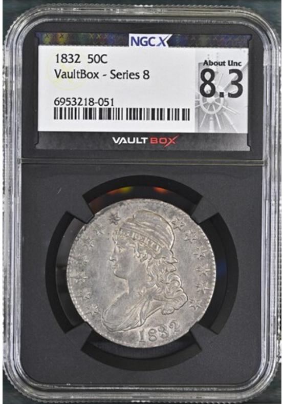 1832 50C NGCX ABOUT UNCIRCULATED 8.3 Series 8 Front