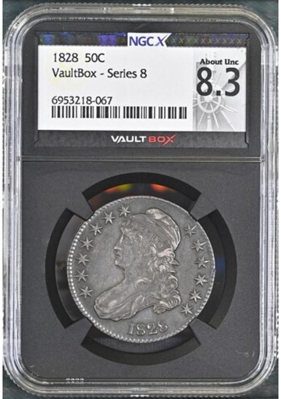1828 50C NGCX ABOUT UNCIRCULATED 8.3 Series 8 Front