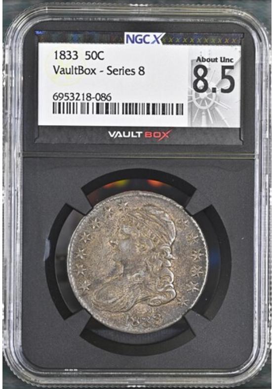 1833 50C NGCX ABOUT UNCIRCULATED 8.5 Series 8 Front