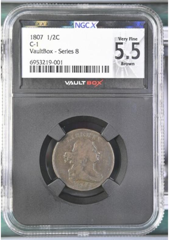 1807 C-1 1/2C NGCX VERY FINE 5.5 BROWN Series 8 Front