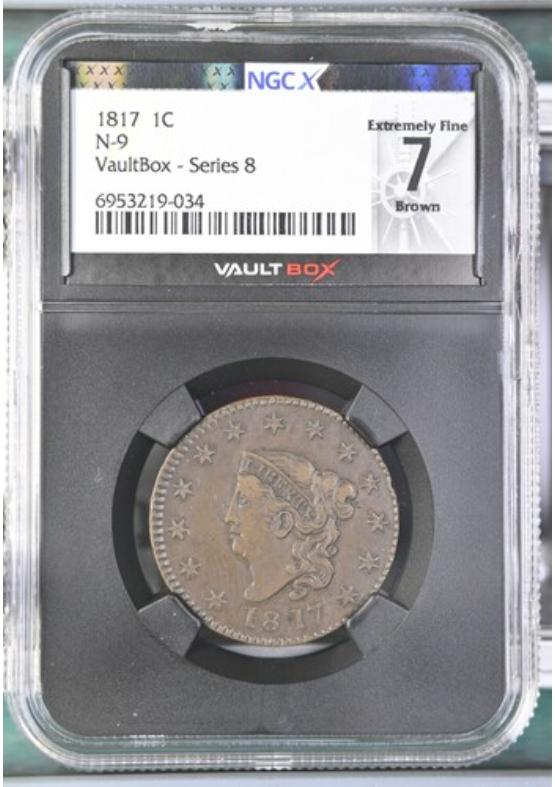 1817 N-9 1C NGCX EXTREMELY FINE 7 BROWN Series 8 Front