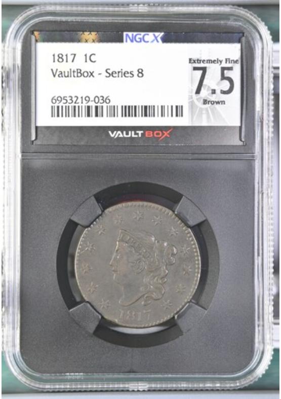 1817 1C NGCX EXTREMELY FINE 7.5 BROWN Series 8 Front