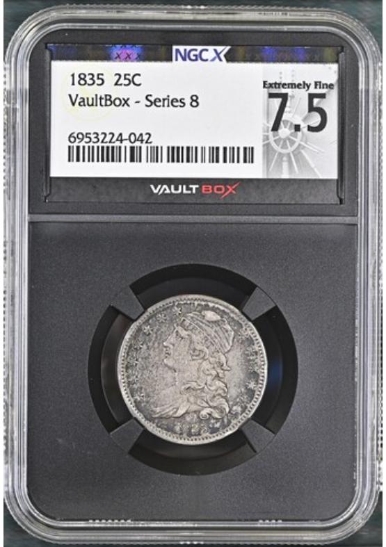 1835 25C NGCX EXTREMELY FINE 7.5 Series 8 Front