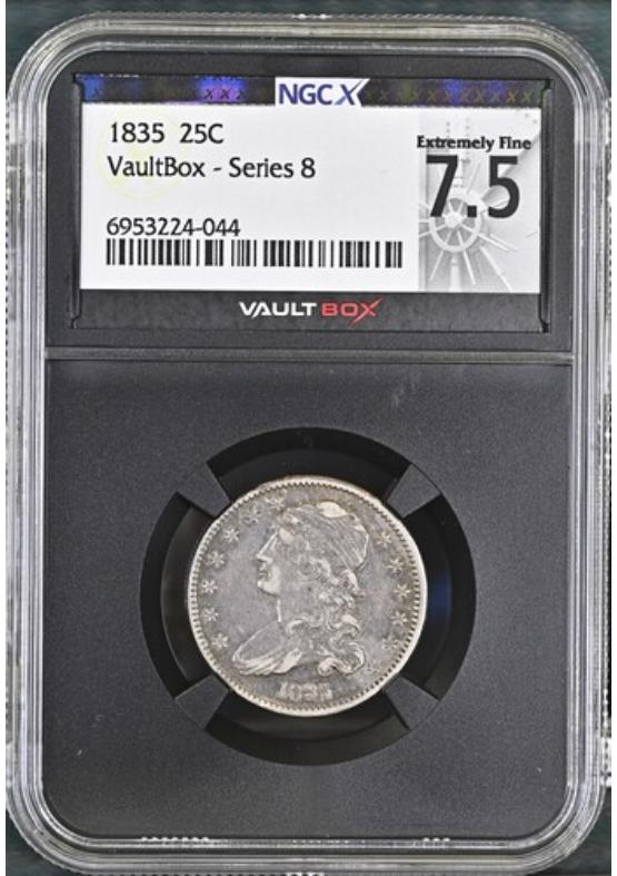 1835 25C NGCX EXTREMELY FINE 7.5 Series 8 Front