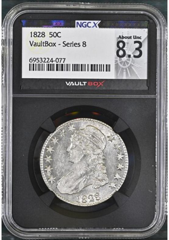 1828 50C NGCX ABOUT UNCIRCULATED 8.3 Series 8 Front
