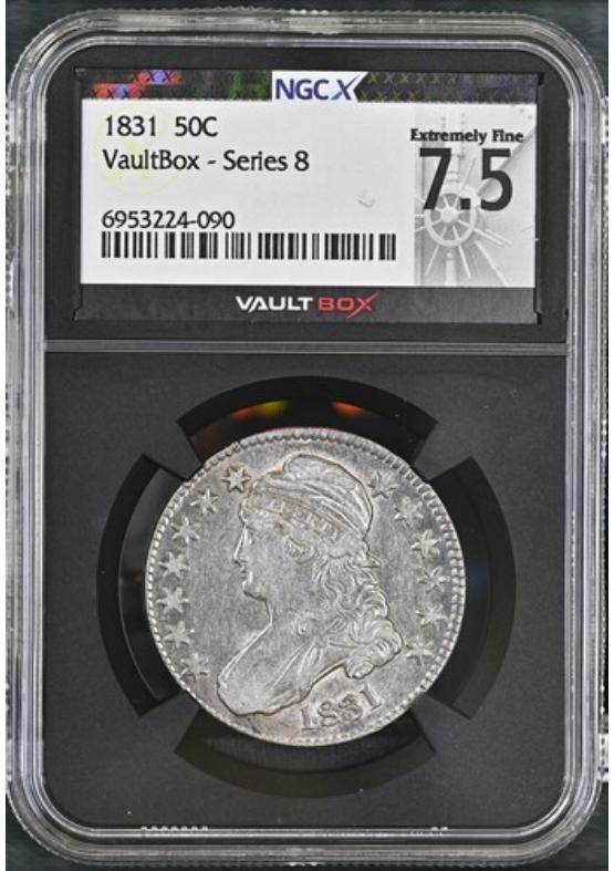 1831 50C NGCX EXTREMELY FINE 7.5 Series 8 Front