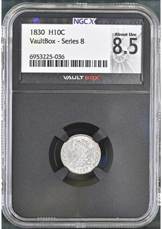 1830 H10C NGCX ABOUT UNCIRCULATED 8.5 Series 8 Front
