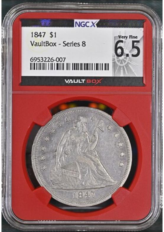 1847 $1 NGCX VERY FINE 6.5 Series 8 Front