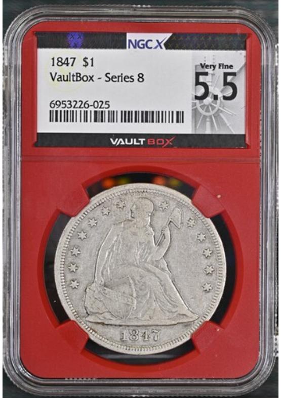 1847 $1 NGCX VERY FINE 5.5 Series 8 Front