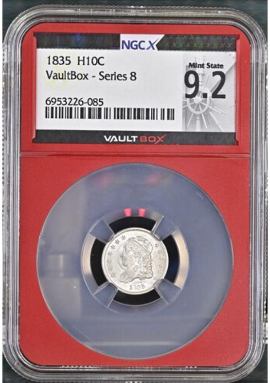 1835 H10C NGCX MINT STATE 9.2 Series 8 Front