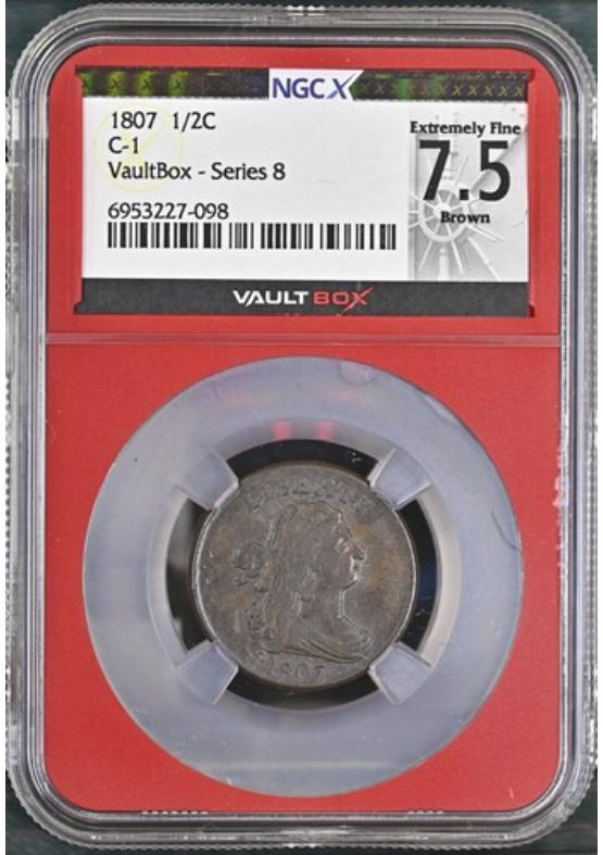 1807 C-1 1/2C NGCX EXTREMELY FINE 7.5 BROWN Series 8 Front