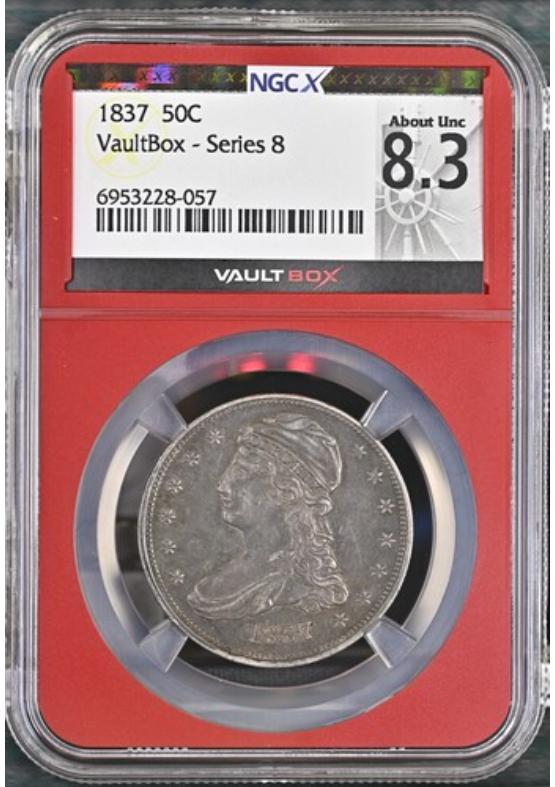 1837 50C NGCX ABOUT UNCIRCULATED 8.3 Series 8 Front