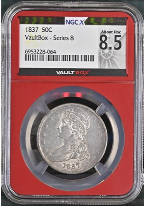 1837 50C NGCX ABOUT UNCIRCULATED 8.5 Series 8 Front