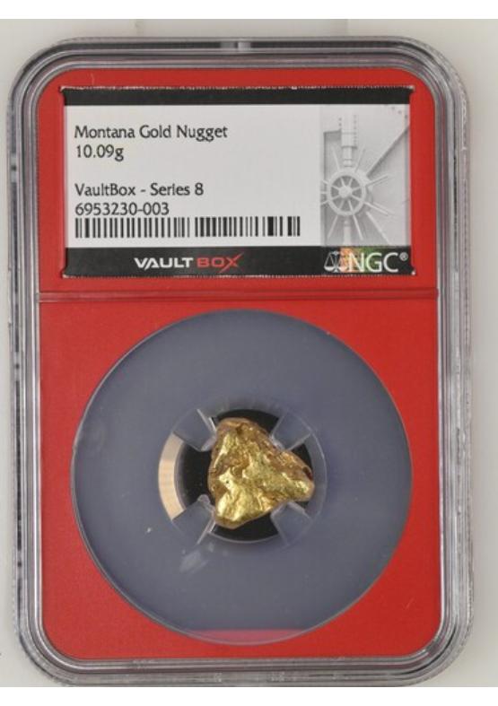 10.09G MONTANA GOLD NUGGET NGC GENUINE Series 8 Front