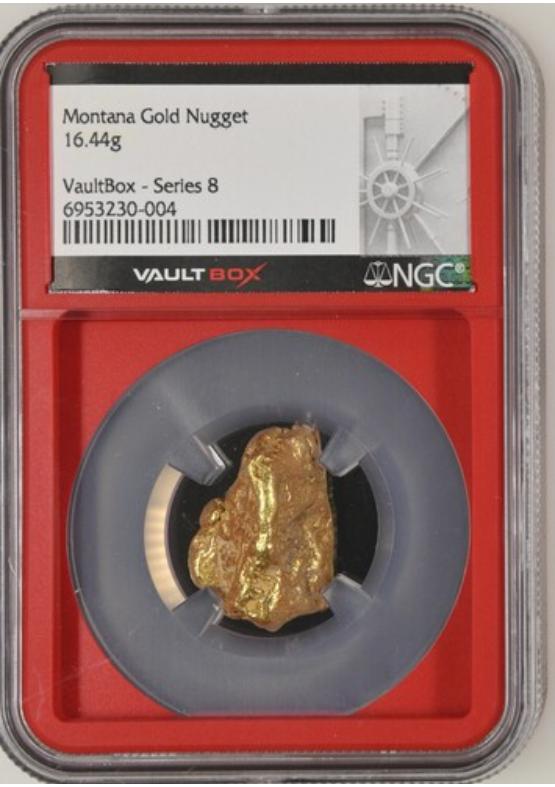 16.44G MONTANA GOLD NUGGET NGC GENUINE Series 8 Front