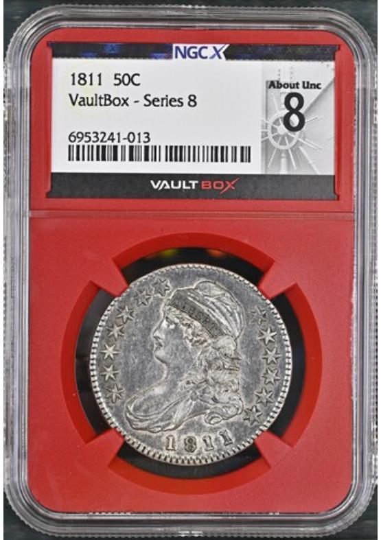 1811 50C NGCX ABOUT UNCIRCULATED 8 Series 8 Front