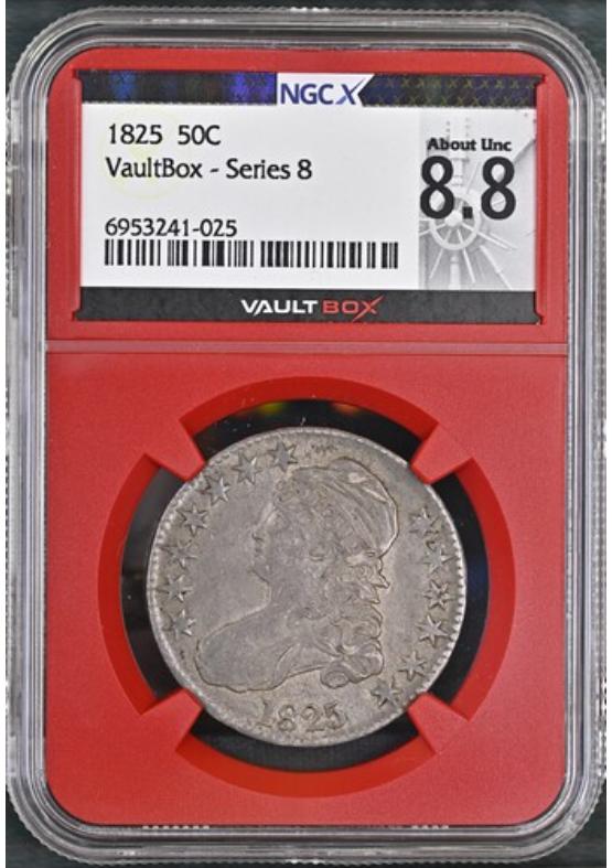 1825 50C NGCX ABOUT UNCIRCULATED 8.8 Series 8 Front