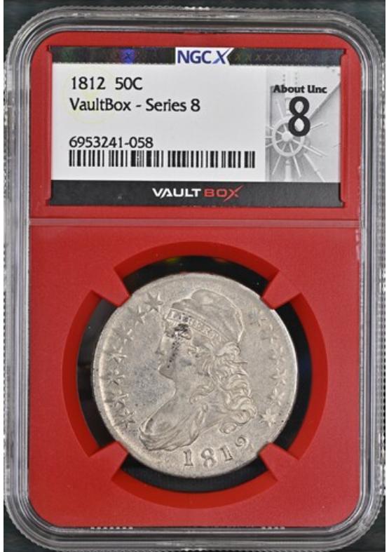 1812 50C NGCX ABOUT UNCIRCULATED 8 Series 8 Front
