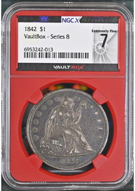 1842 $1 NGCX EXTREMELY FINE 7 Series 8 Front