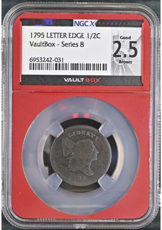 1795 LETTER EDGE 1/2C NGCX GOOD 2.5 BROWN Series 8 Front