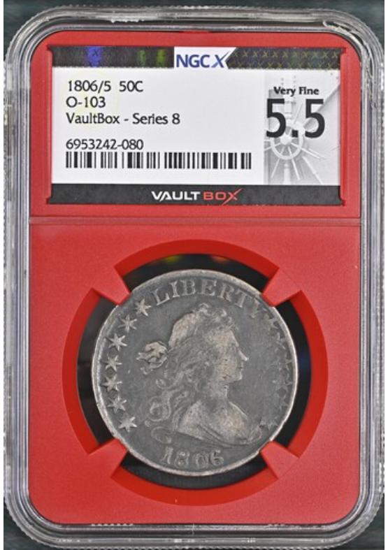 1806/5 O-103 50C NGCX VERY FINE 5.5 Series 8 Front