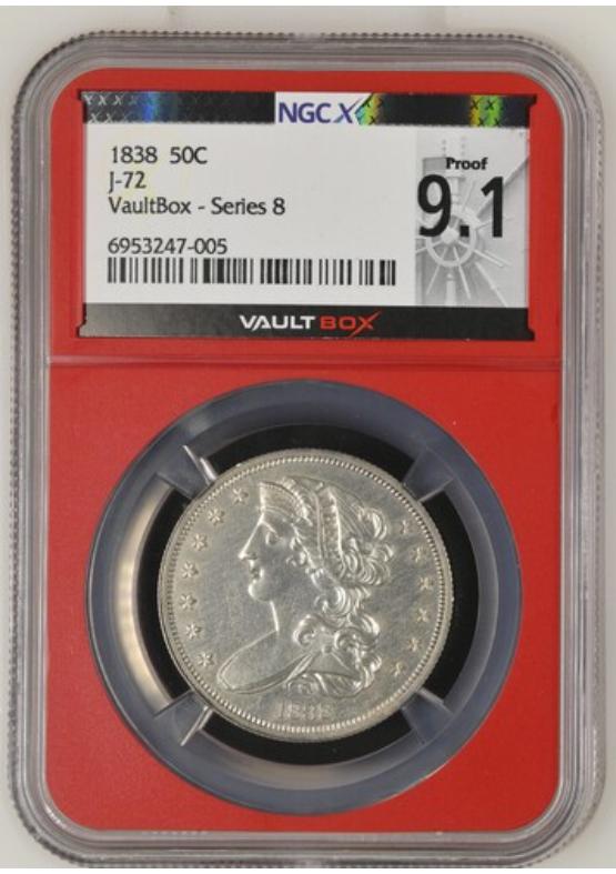 1838 J-72 50C NGCX PROOF 9.1 Series 8 Front