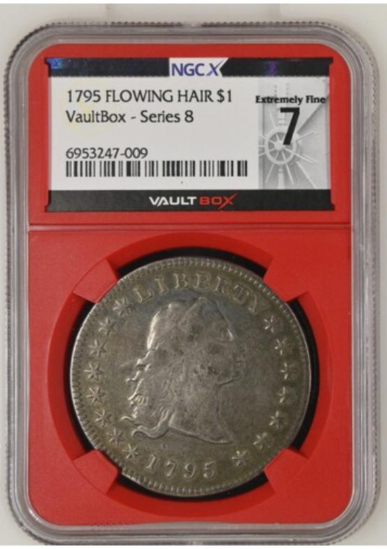 1795 FLOWING HAIR $1 NGCX EXTREMELY FINE 7 Series 8 Front