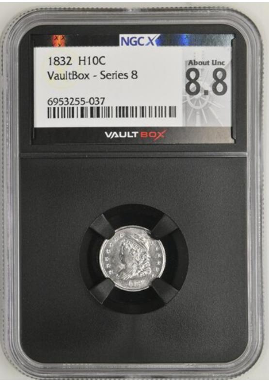 1832 H10C NGCX ABOUT UNCIRCULATED 8.8 Series 8 Front