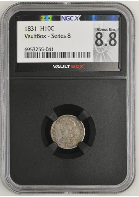 1831 H10C NGCX ABOUT UNCIRCULATED 8.8 Series 8 Front