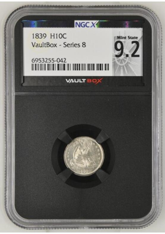 1839 H10C NGCX MINT STATE 9.2 Series 8 Front