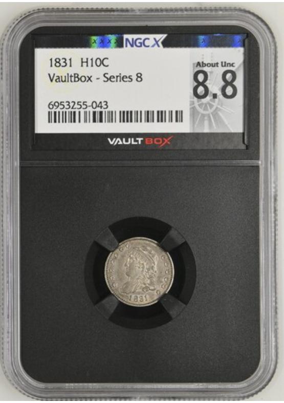 1831 H10C NGCX ABOUT UNCIRCULATED 8.8 Series 8 Front