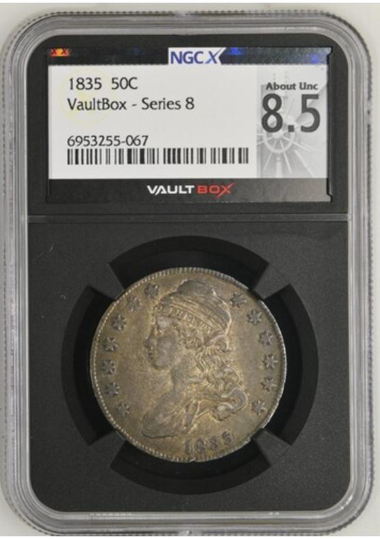 1835 50C NGCX ABOUT UNCIRCULATED 8.5 Series 8 Front