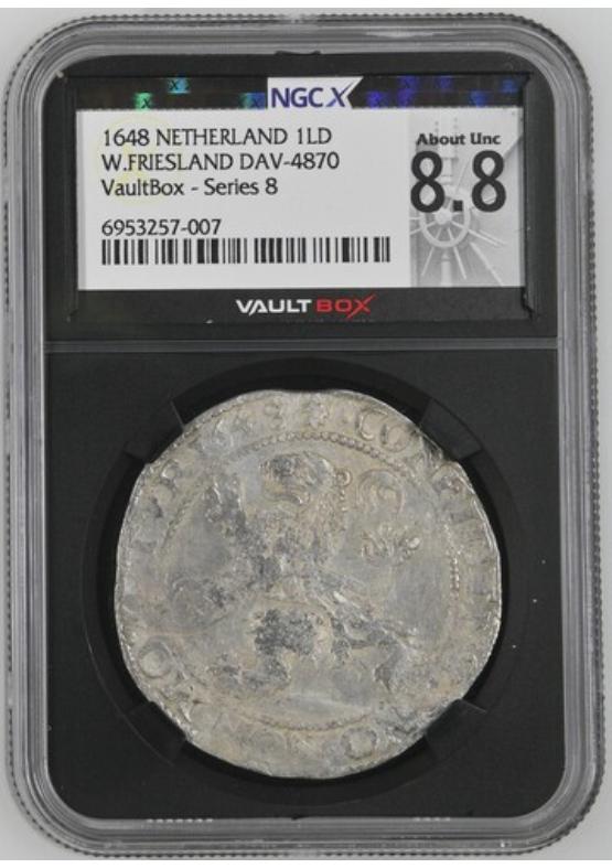 1648 NETHERLAND 1LD W.FRIESLAND DAV-4870 NGCX ABOUT UNCIRCULATED 8.8 Series 8 Front