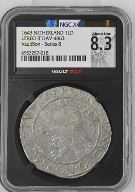 1643 NETHERLAND 1LD UTRECHT DAV-4863 NGCX ABOUT UNCIRCULATED 8.3 Series 8 Front