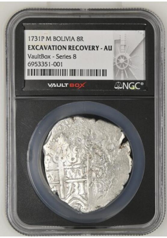 1731P M BOLIVIA 8R CERRO RICO HOARD  NGC EXCAVATION RECOVERY - AU Series 8 Front