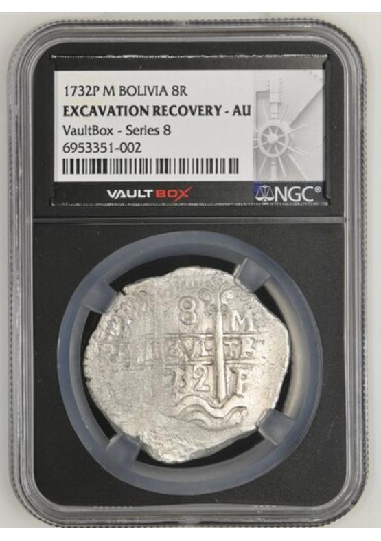 1732P M BOLIVIA 8R CERRO RICO HOARD  NGC EXCAVATION RECOVERY - AU Series 8 Front