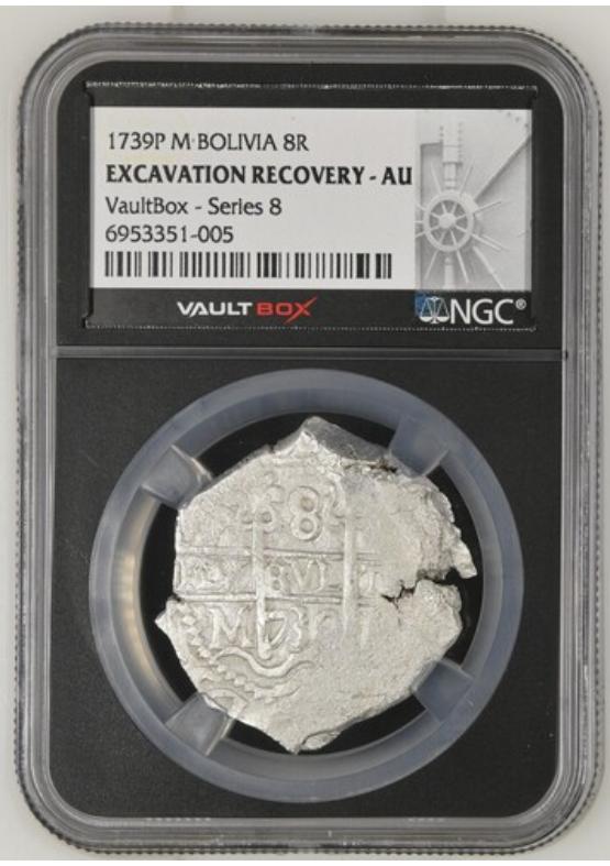 1739P M BOLIVIA 8R CERRO RICO HOARD  NGC EXCAVATION RECOVERY - AU Series 8 Front