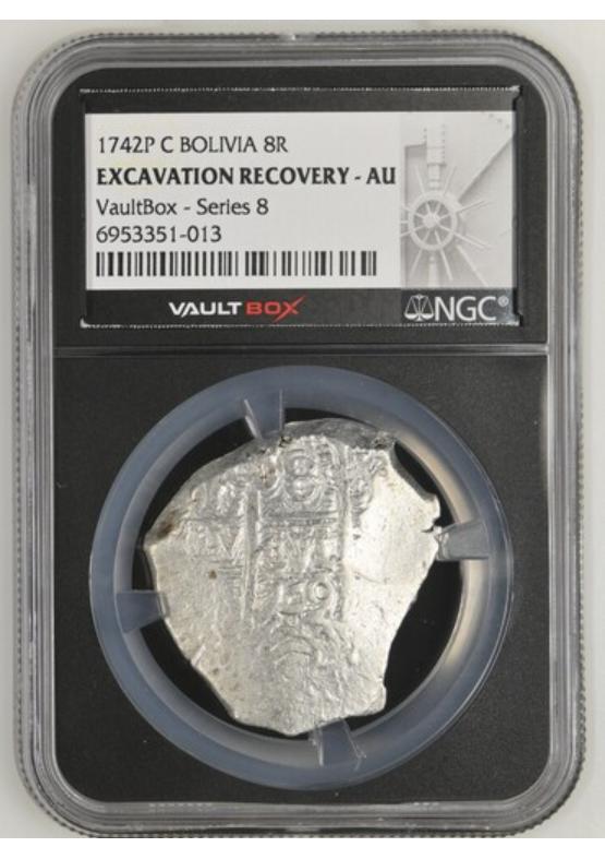 1742P C BOLIVIA 8R CERRO RICO HOARD  NGC EXCAVATION RECOVERY - AU Series 8 Front