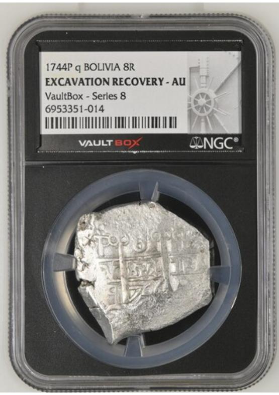 1744P Q BOLIVIA 8R CERRO RICO HOARD  NGC EXCAVATION RECOVERY - AU Series 8 Front